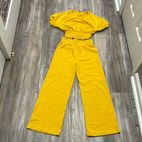 Habitual cropped yellow top and wide leg pants size 10 - Picture 2 of 7